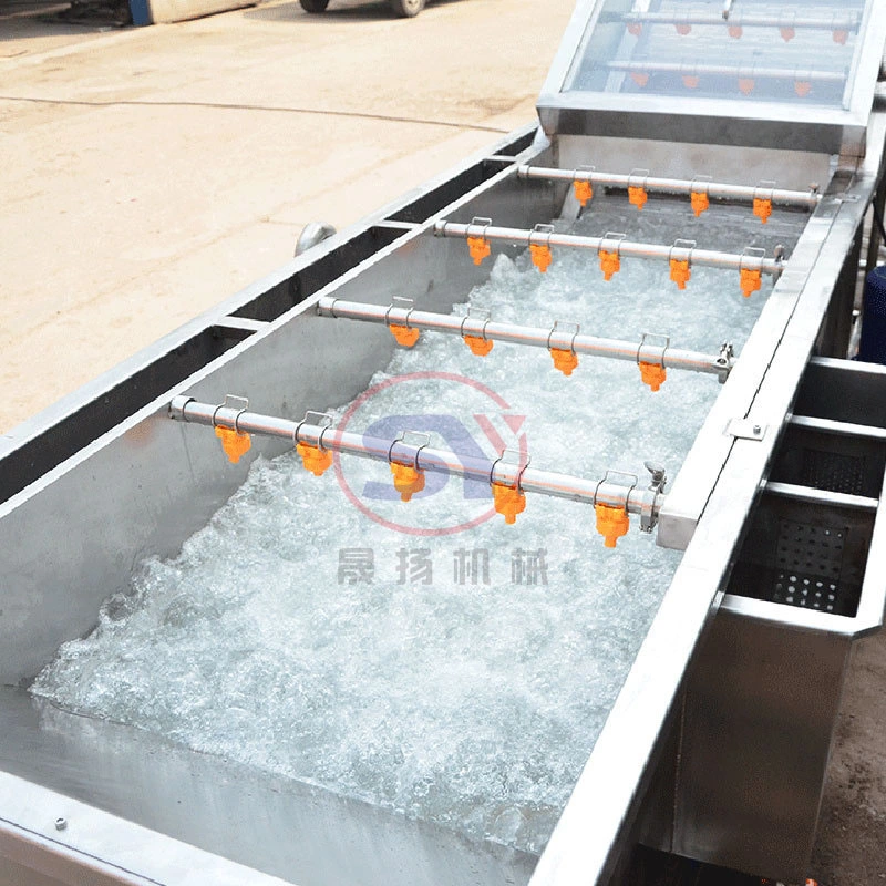 Food Industry Conveying Type Air Bubble Washing Machine Good Quality